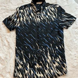 ASOS S Animal Print Button Up Shirt